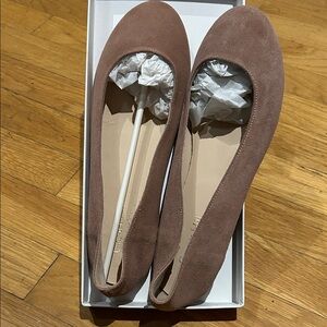 Garnet Hill Light Pink Leather Women's Ballet Flats- Made in Italy